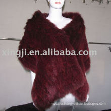 Dyed Knitted Fox Fur Shawl